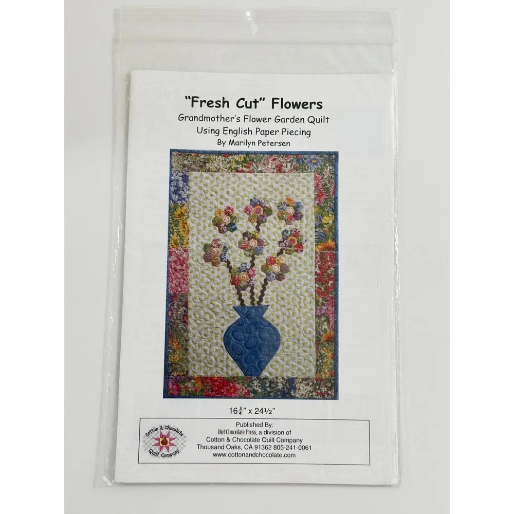 Cotton & Chocolate Fresh Cut Flowers Quilt Pattern Unisex OS Multicolor Floral